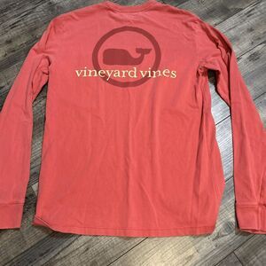 Vineyard Vines Classic Blue Adult XS Long Sleeve Chest Pocket Whale Logo T Shirt